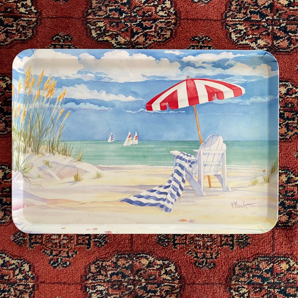 Paul Brent Island Beach Melamine Tray Italy 17.5” x 12”